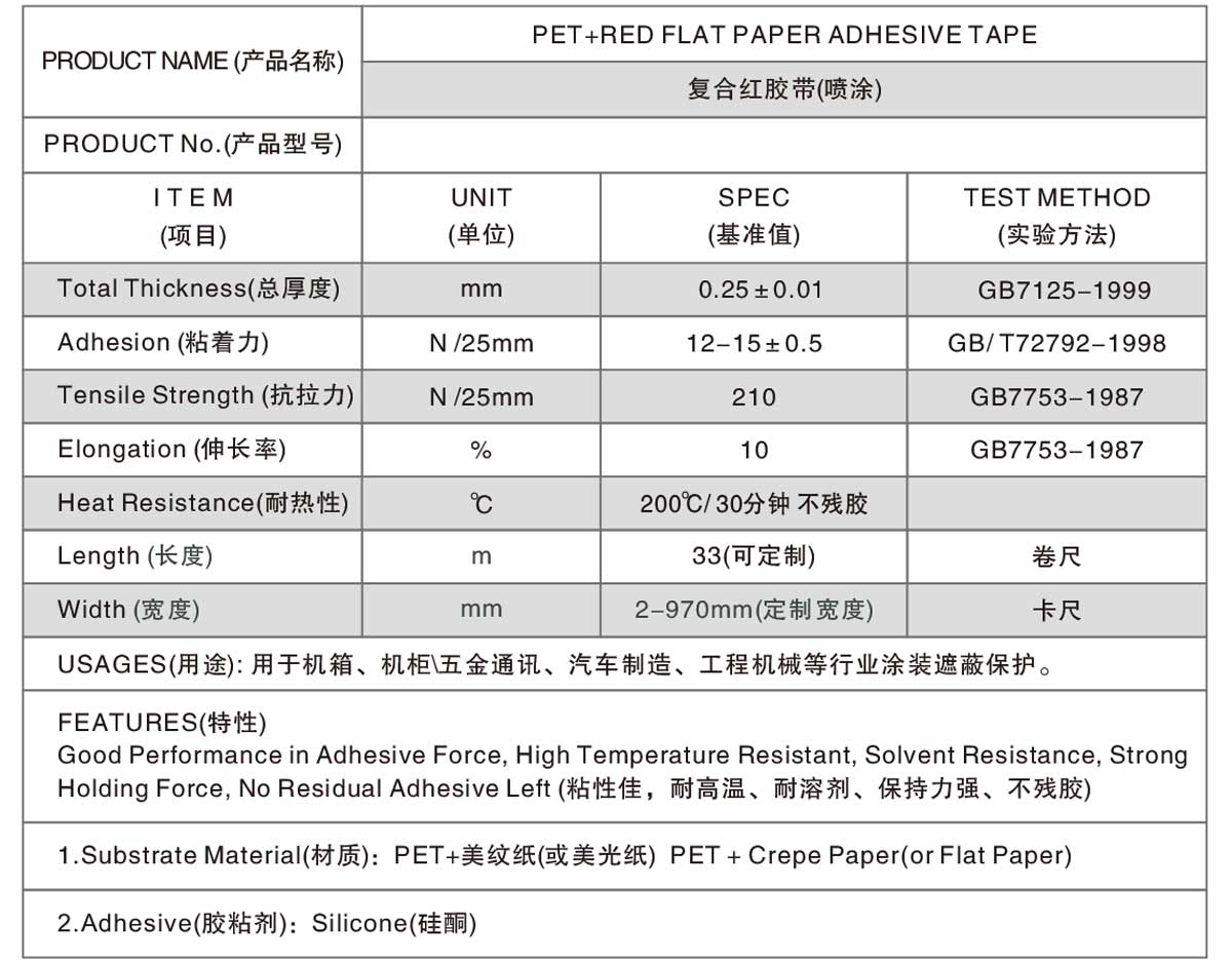 复合红美纹胶带喷涂烤漆专用